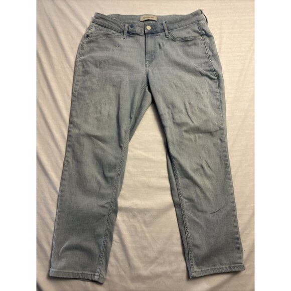 Calvin Klein Ankle Skinny Jeans Women's Size 31 Mid Rise Blue Light Wash Stretch - Picture 1 of 8